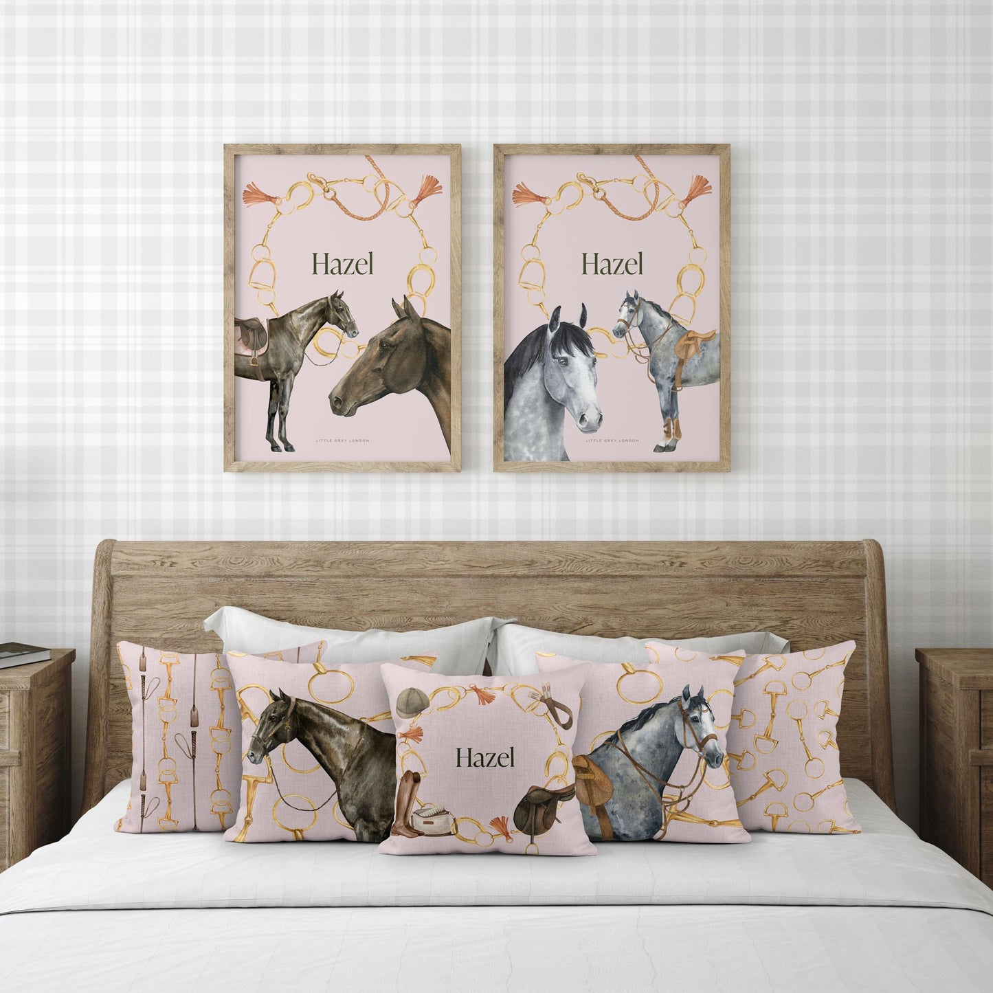 EQUESTRIAN PERSONALISED ART PRINT - BLUSH