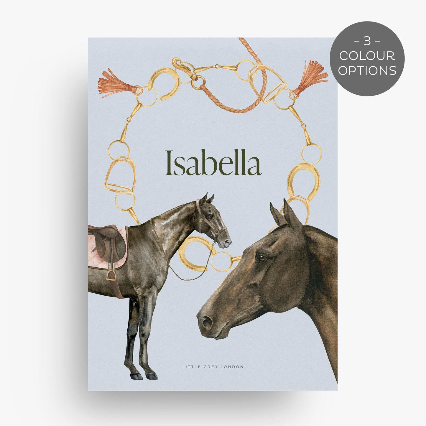EQUESTRIAN PERSONALISED ART PRINT - SKY BLUE