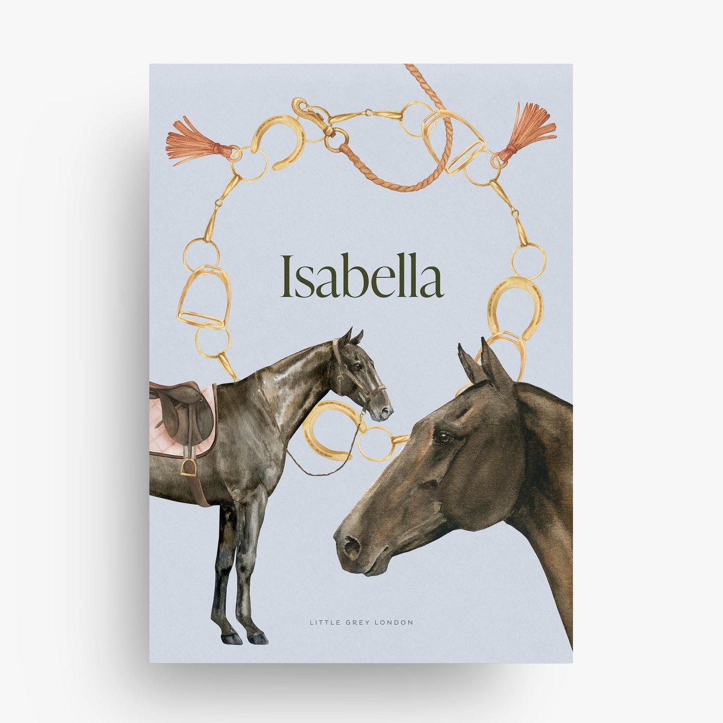 EQUESTRIAN PERSONALISED ART PRINT - WHITE