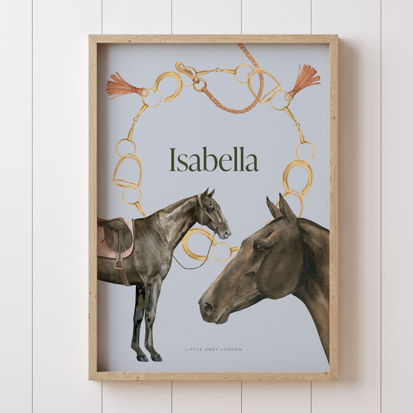 EQUESTRIAN PERSONALISED ART PRINT - SKY BLUE
