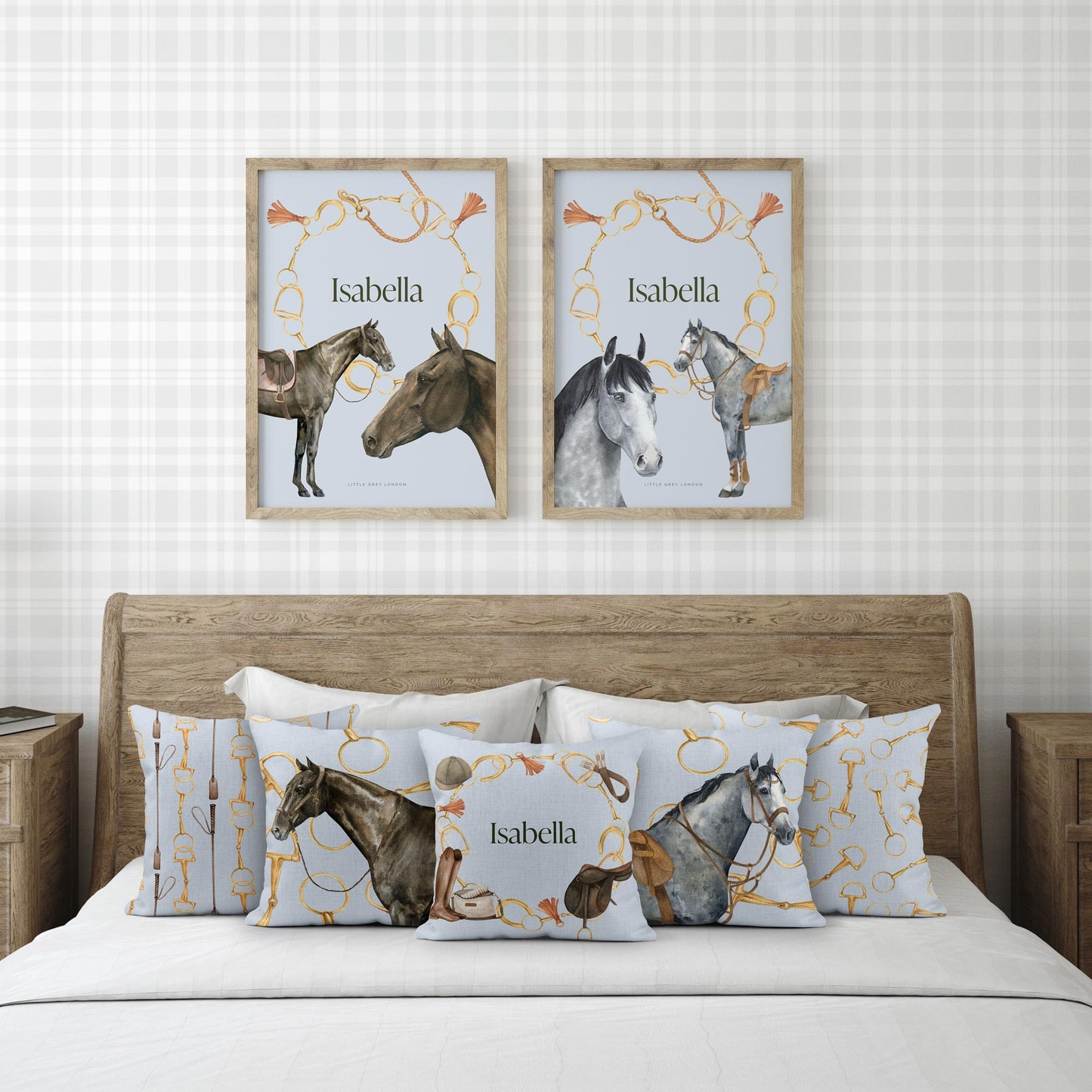 EQUESTRIAN PERSONALISED ART PRINT - SKY BLUE