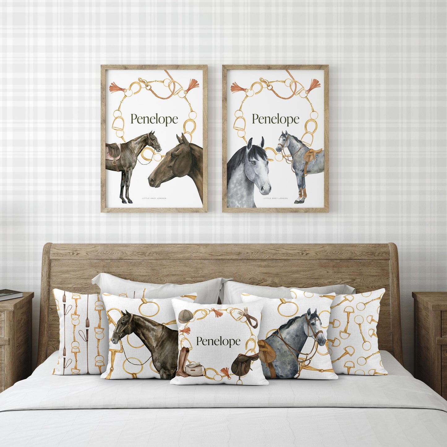 EQUESTRIAN PERSONALISED ART PRINT - WHITE
