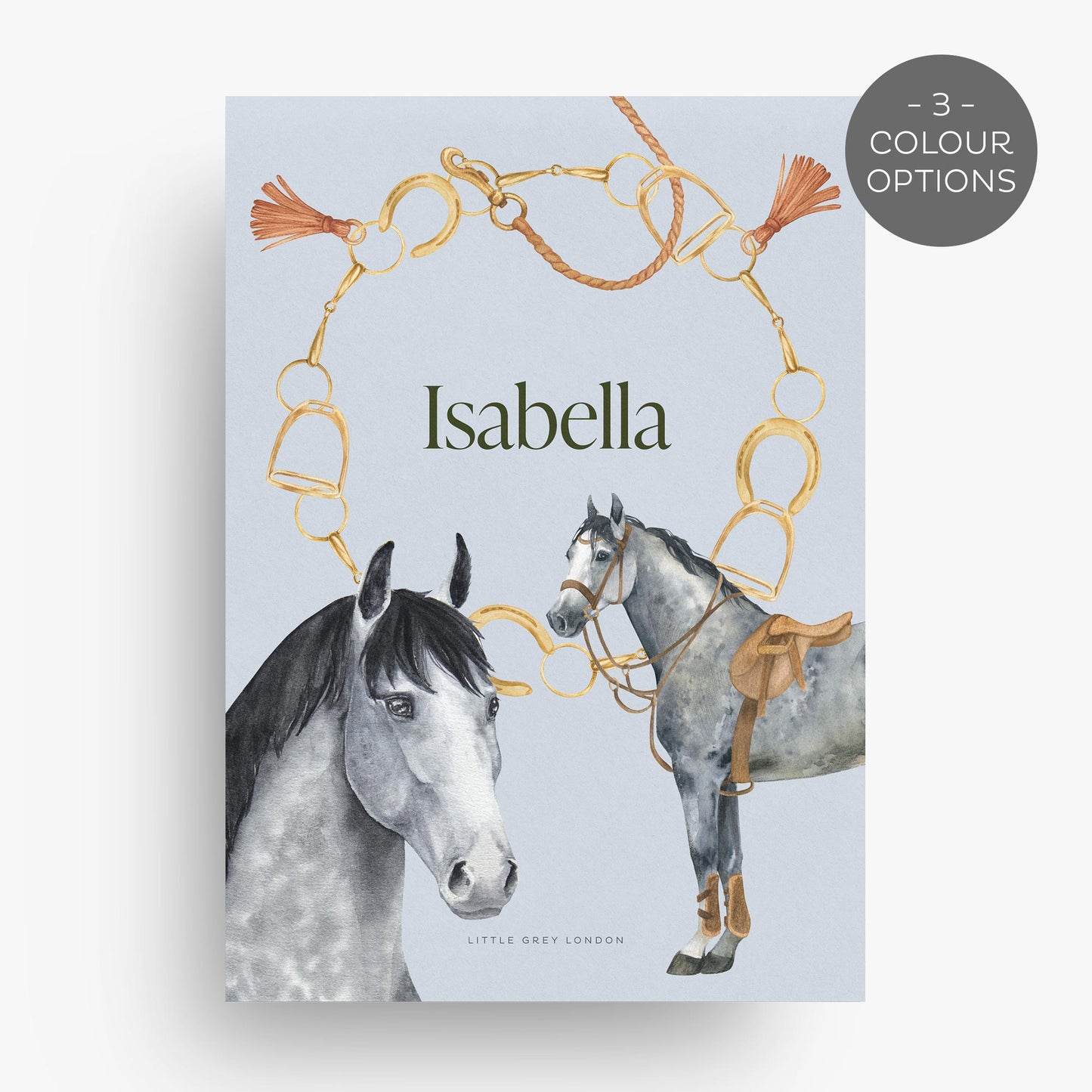 EQUESTRIAN PERSONALISED ART PRINT - SKY BLUE