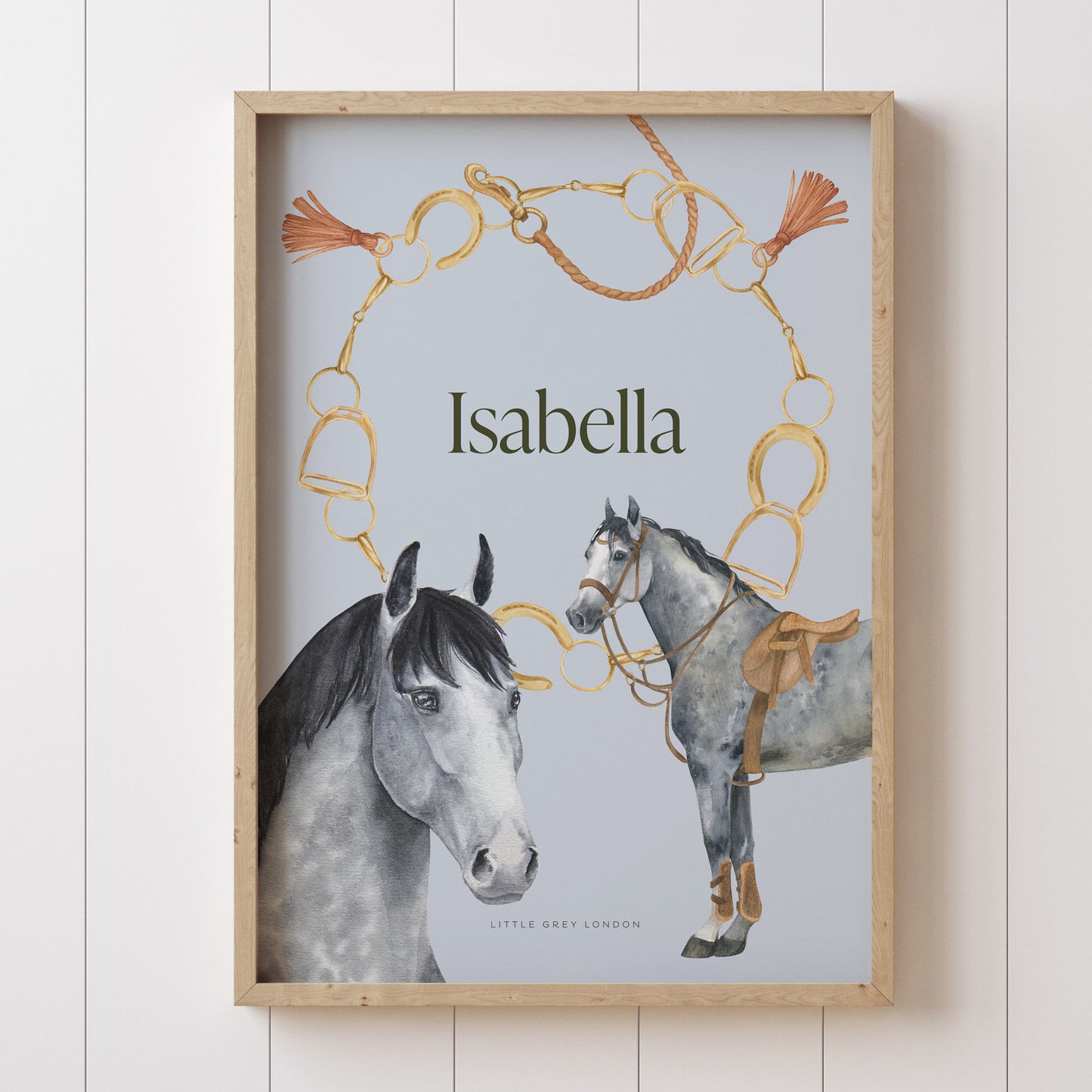 EQUESTRIAN PERSONALISED ART PRINT - SKY BLUE