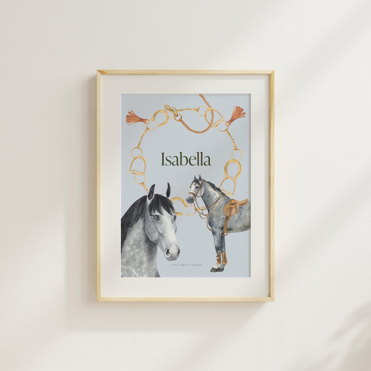 EQUESTRIAN PERSONALISED ART PRINT - SKY BLUE