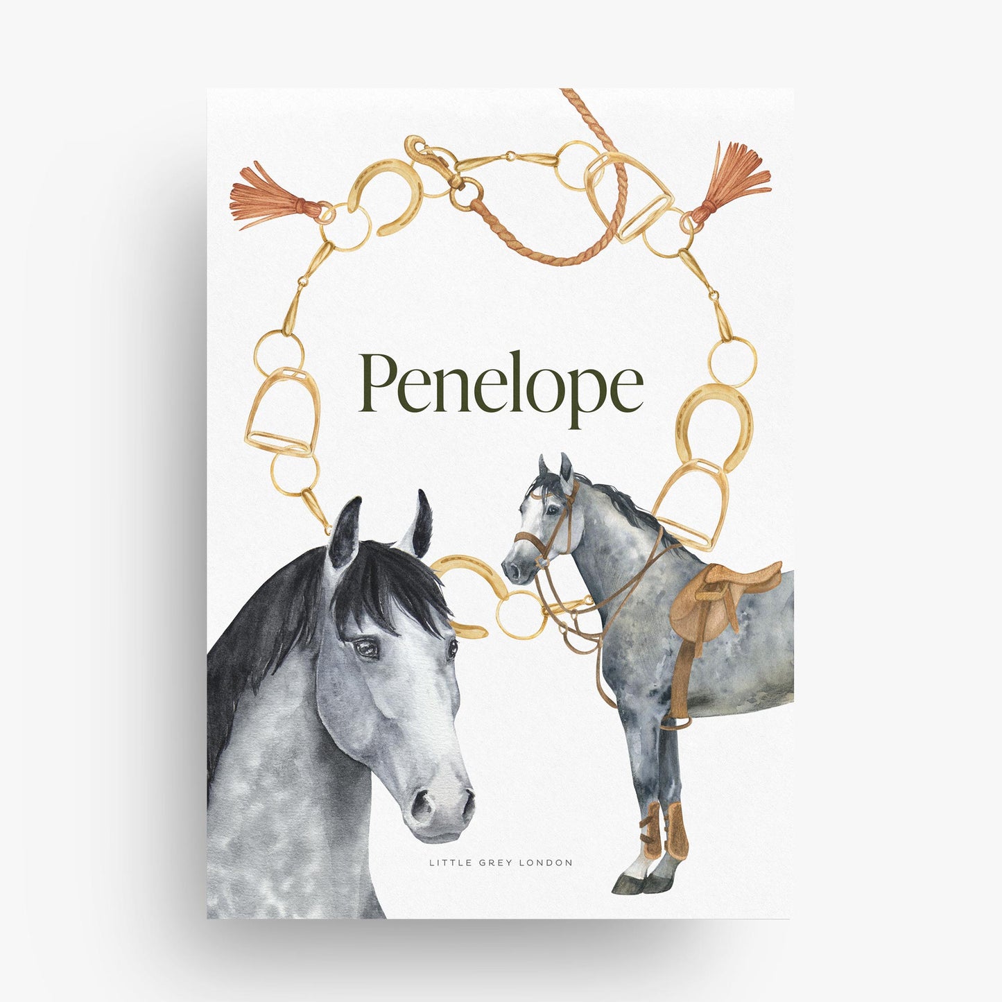 EQUESTRIAN PERSONALISED ART PRINT - SKY BLUE