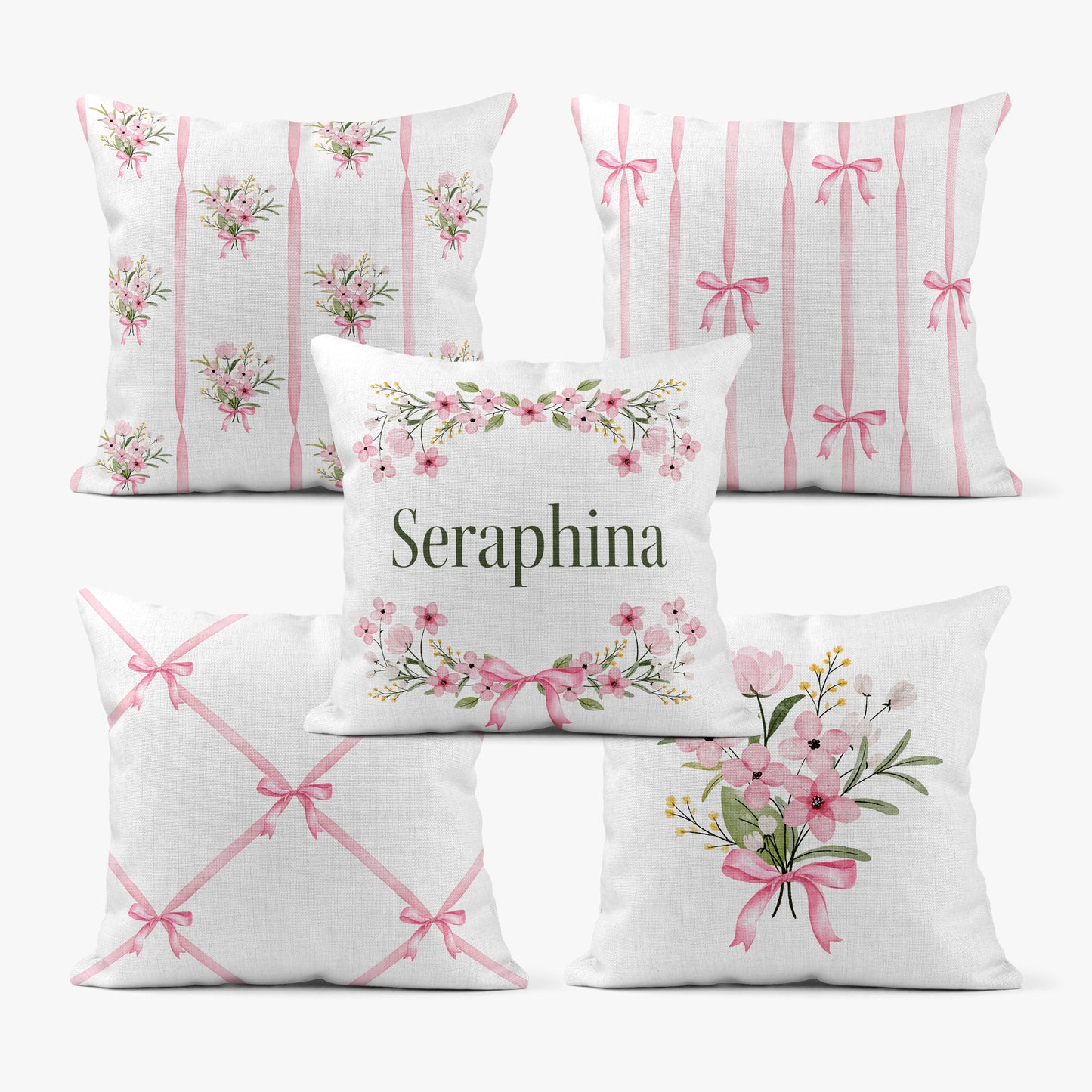 FLOWERS & BOWS RIBBONS & BOWS TRELLIS SCATTER CUSHION