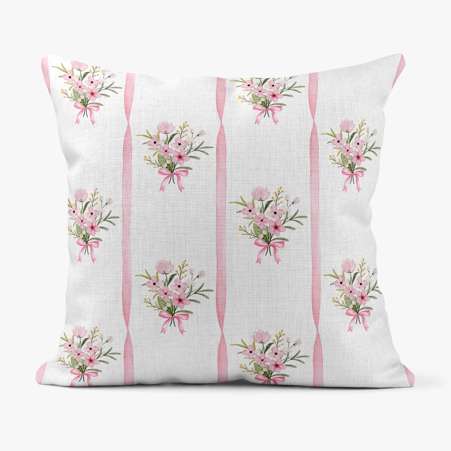 FLOWERS & BOWS RIBBONS BOUQUETS SCATTER CUSHION