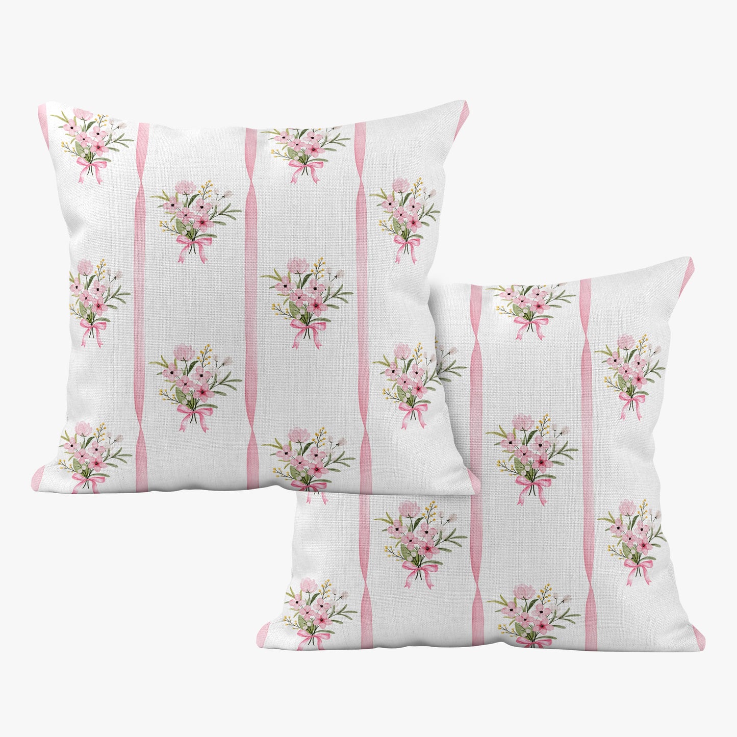 FLOWERS & BOWS RIBBONS BOUQUETS SCATTER CUSHION