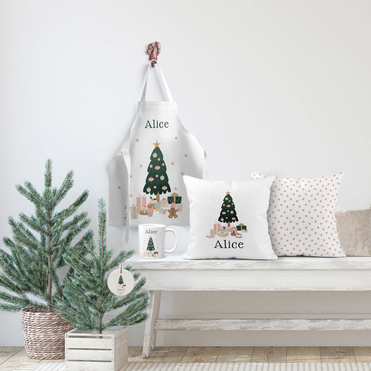 GIRLIE CHRISTMAS PERSONALISED SCATTER CUSHION