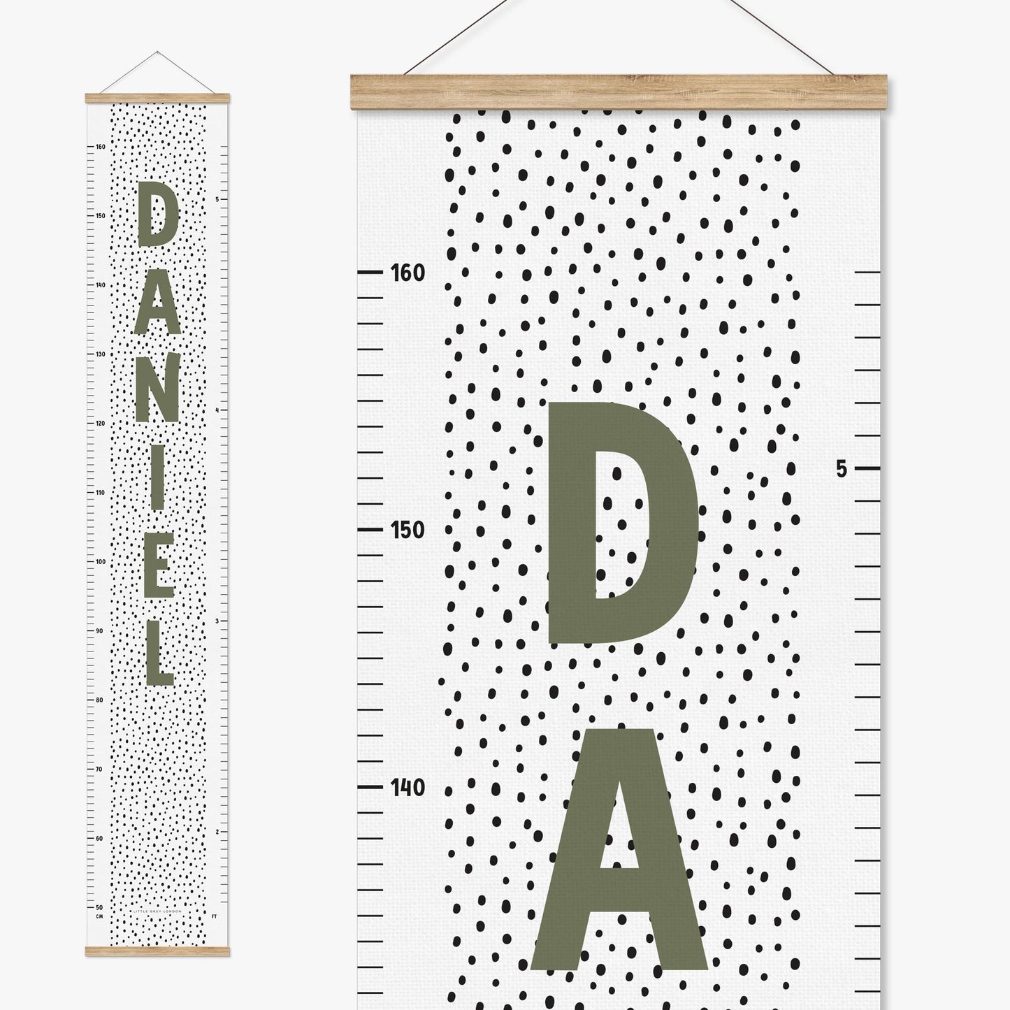 SPOTTY DOTS PERSONALISED HEIGHT CHART