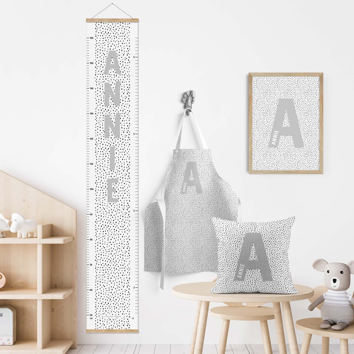 SPOTTY DOTS PERSONALISED HEIGHT CHART