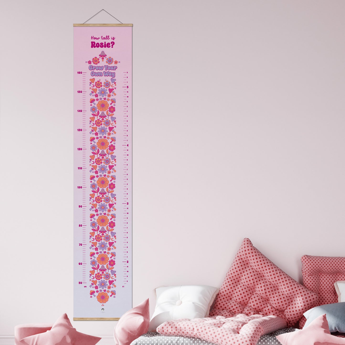 GROOVY GIRL PERSONALISED HEIGHT CHART