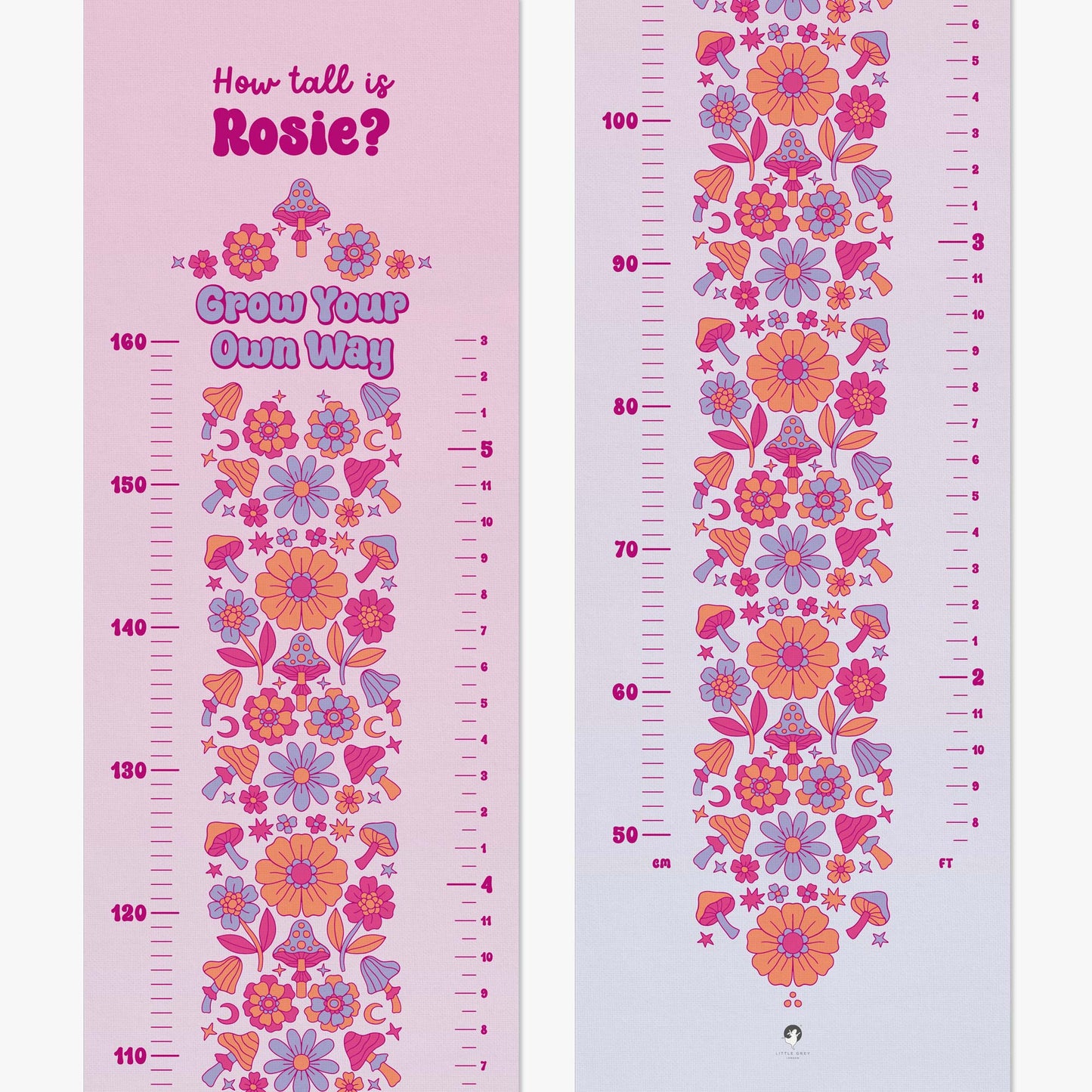 GROOVY GIRL PERSONALISED HEIGHT CHART