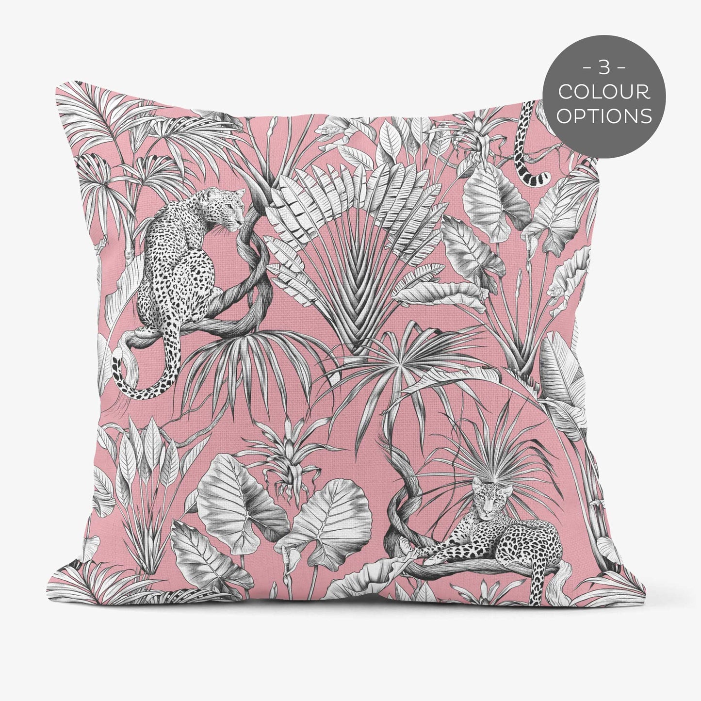JUNGLE LEOPARD SCATTER CUSHION - BLUSH