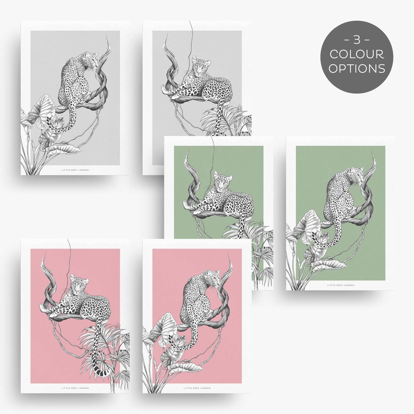 JUNGLE LEOPARD SET OF TWO ART PRINTS