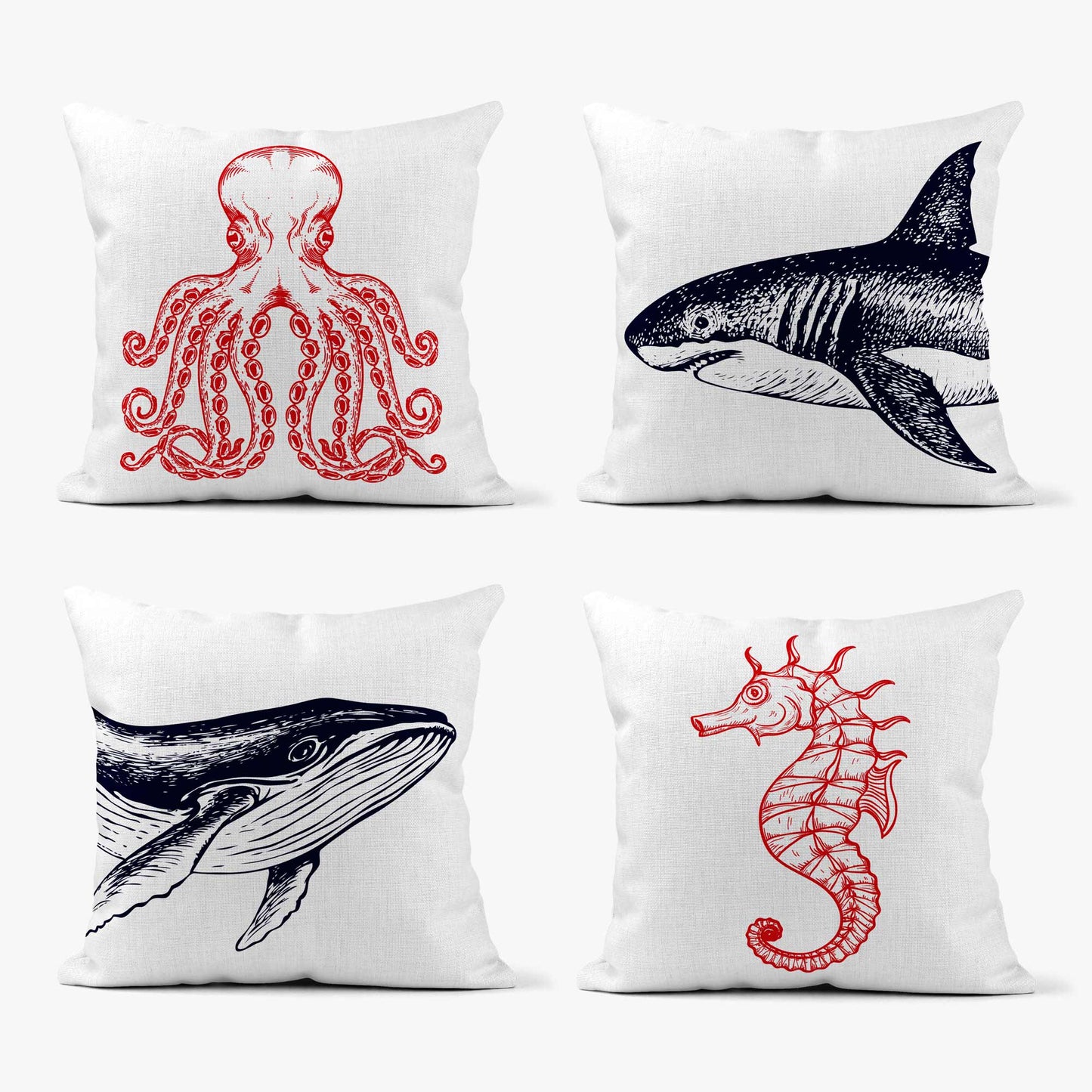 NAUTICAL SEAHORSE SCATTER CUSHION