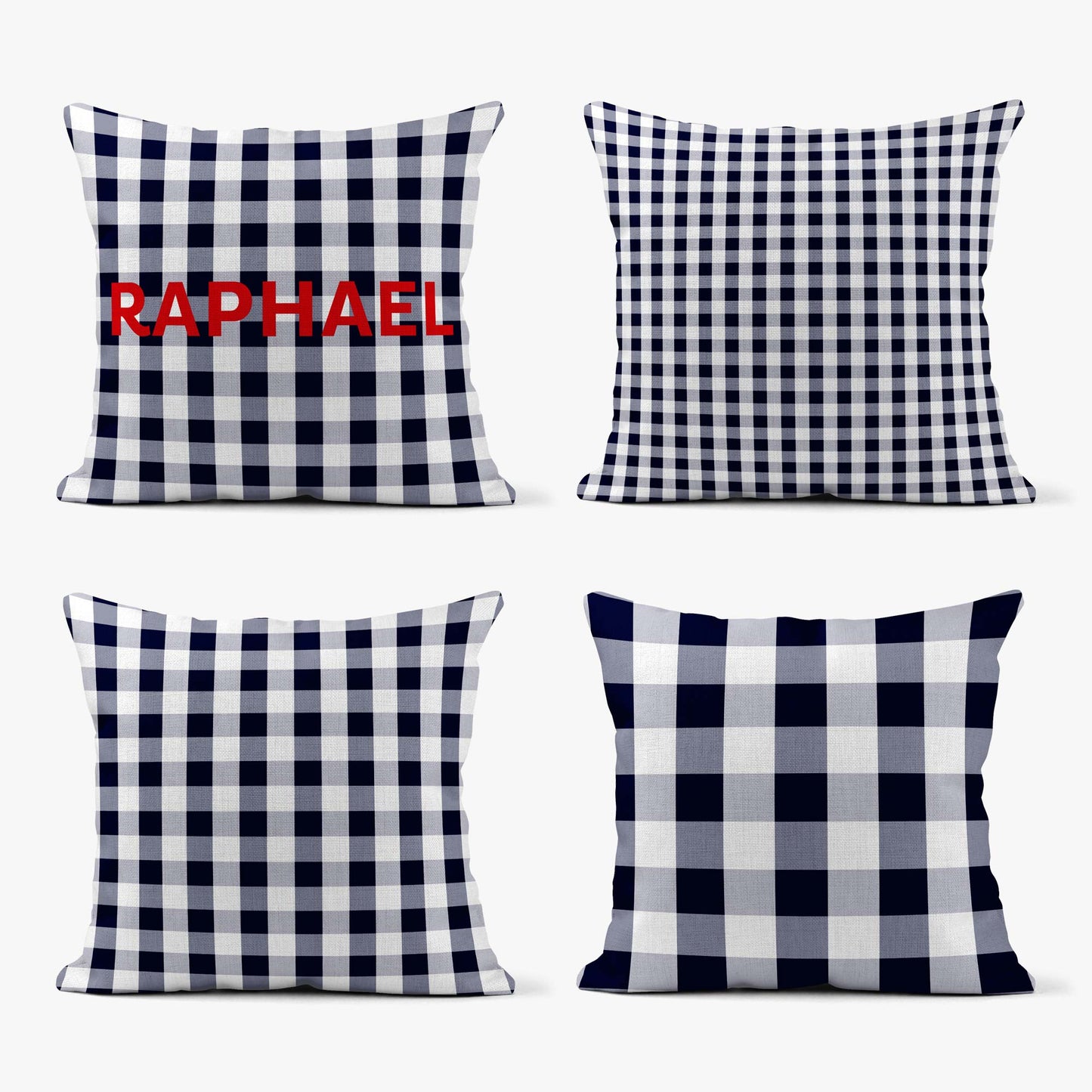 NAUTICAL GINGHAM PERSONALISED SCATTER CUSHION