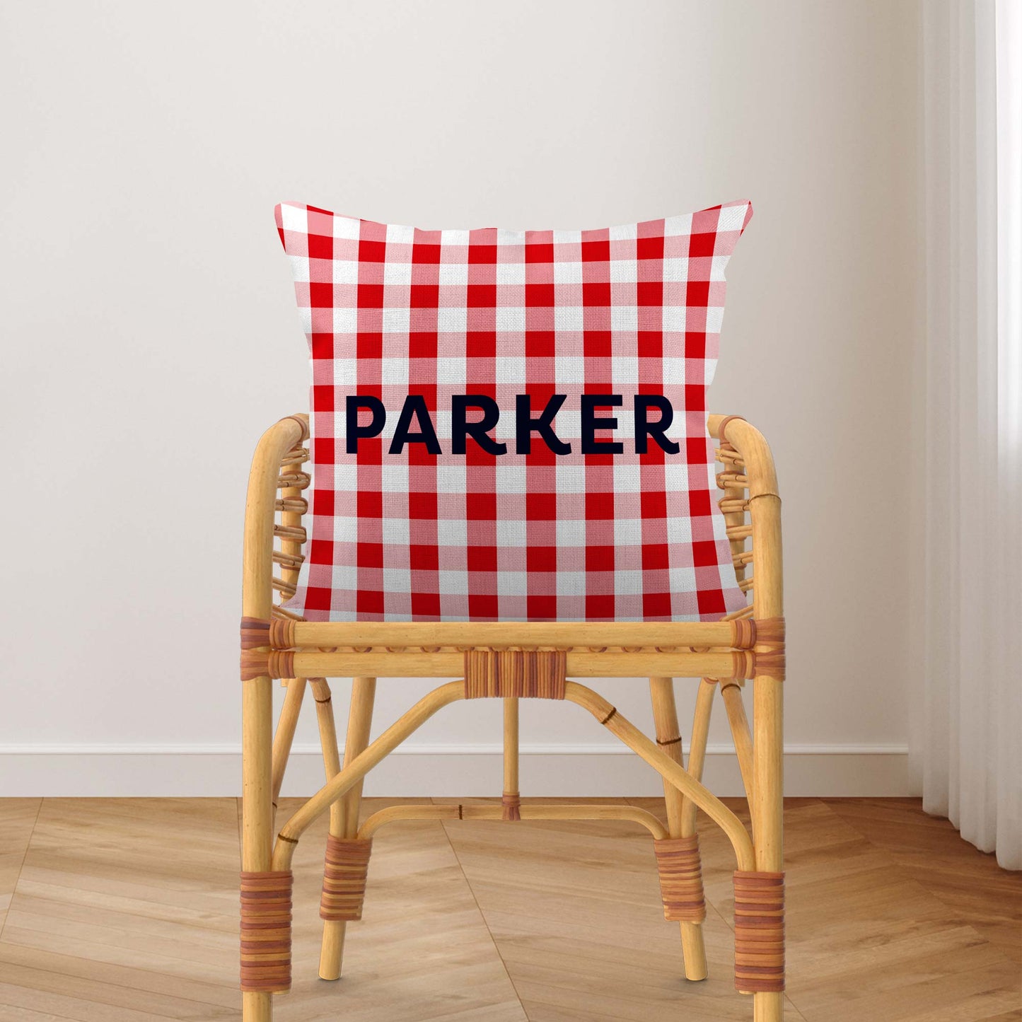 NAUTICAL GINGHAM PERSONALISED SCATTER CUSHION
