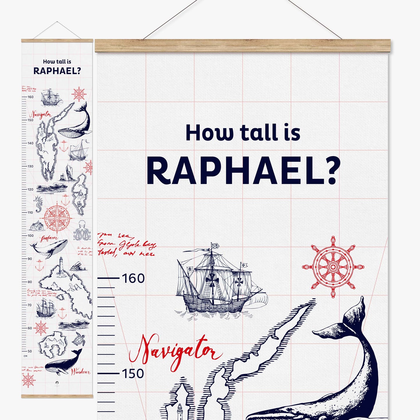 NAUTICAL PERSONALISED HEIGHT CHART