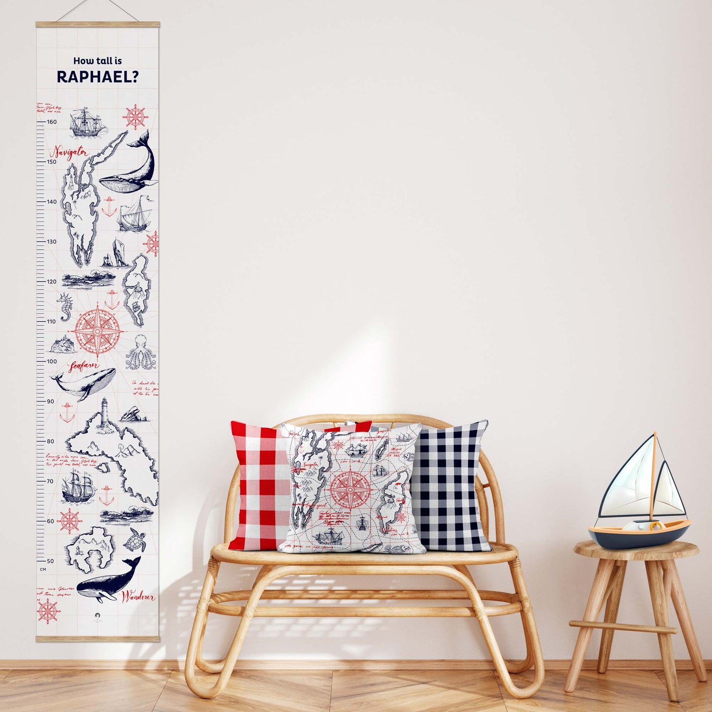 NAUTICAL PERSONALISED HEIGHT CHART