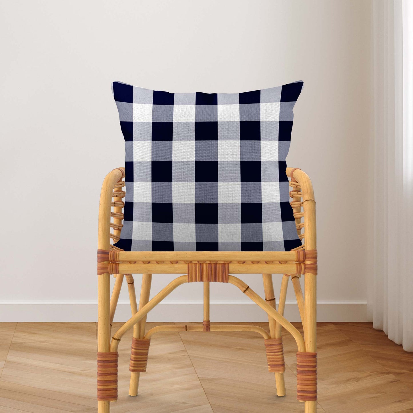 NAUTICAL LARGE CHECK GINGHAM SCATTER CUSHION