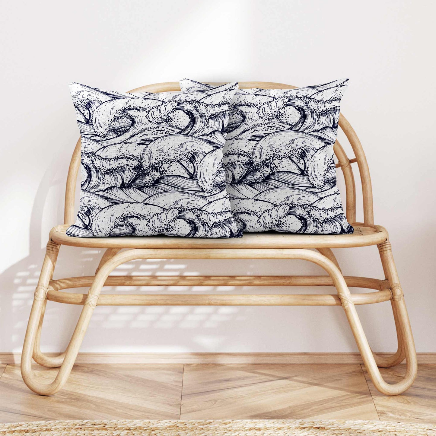 NAUTICAL OCEAN WAVES SCATTER CUSHION