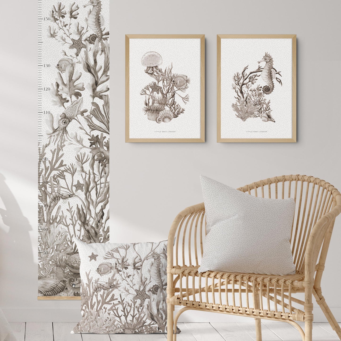 NEUTRAL CORAL SET OF 2 ART PRINTS