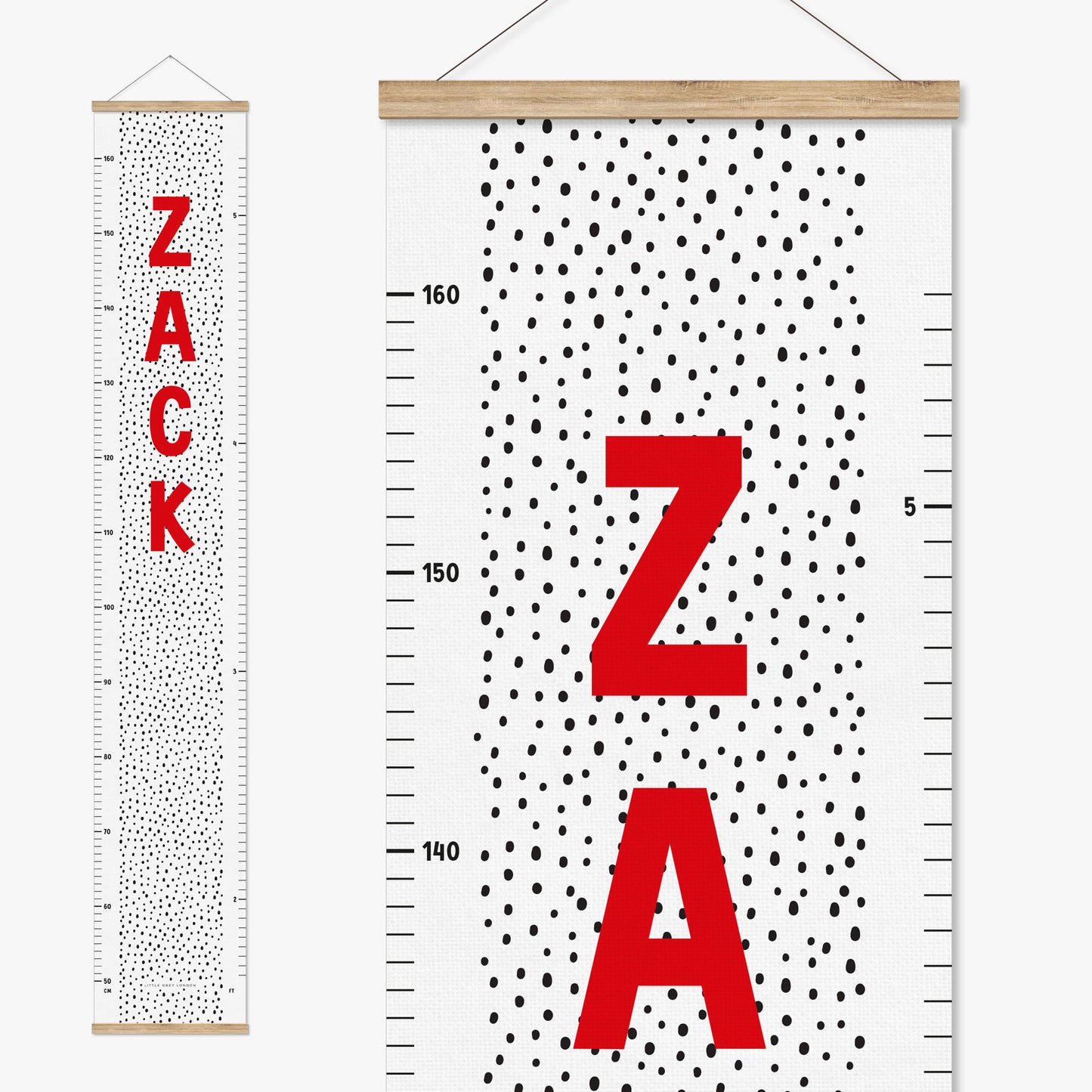 SPOTTY DOTS PERSONALISED HEIGHT CHART