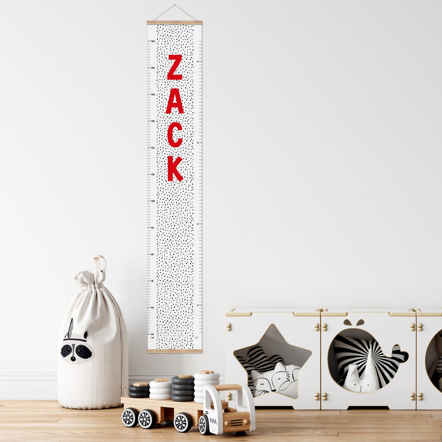 SPOTTY DOTS PERSONALISED HEIGHT CHART