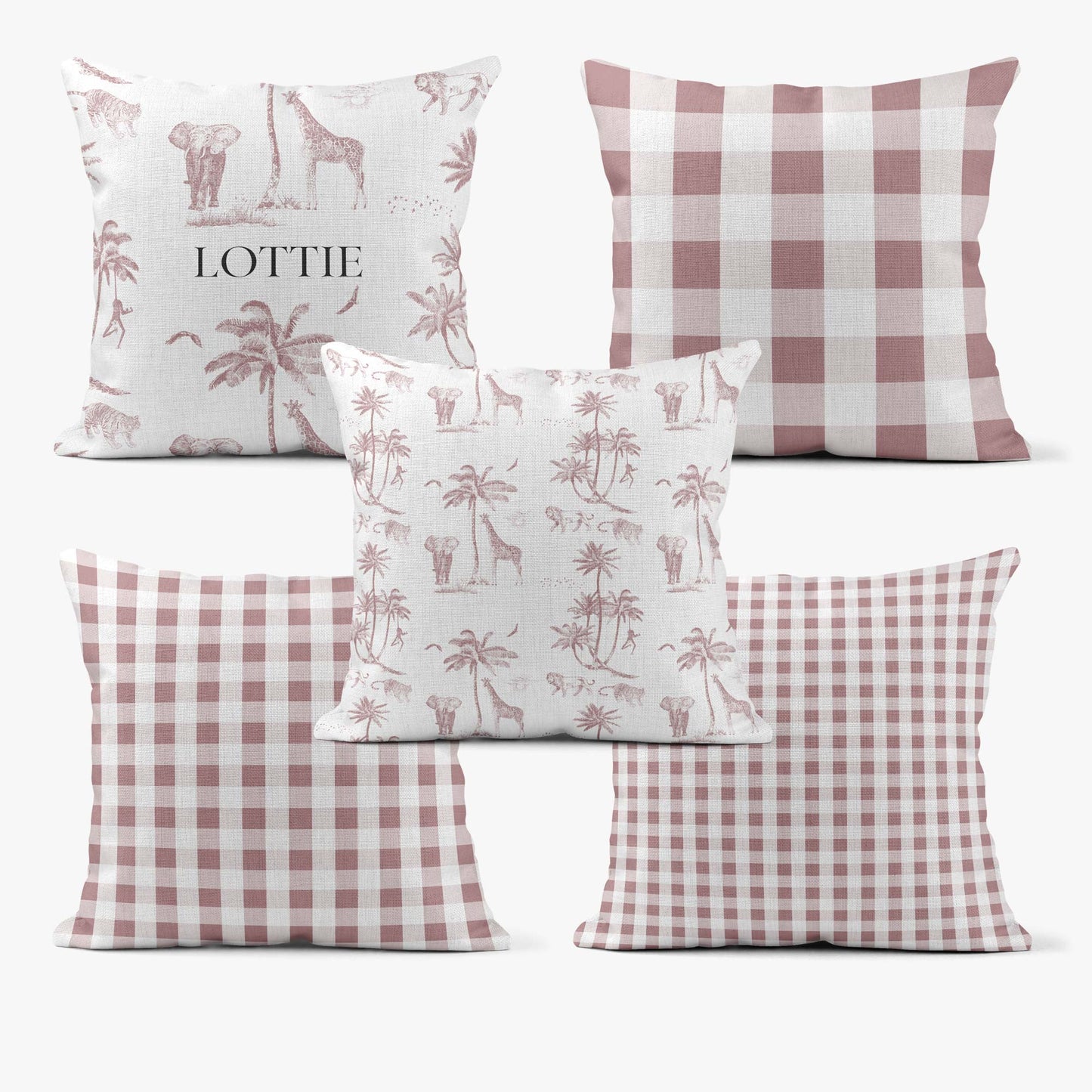 SAFARI TOILE DE JOUY SMALL CHECK GINGHAM SCATTER CUSHION