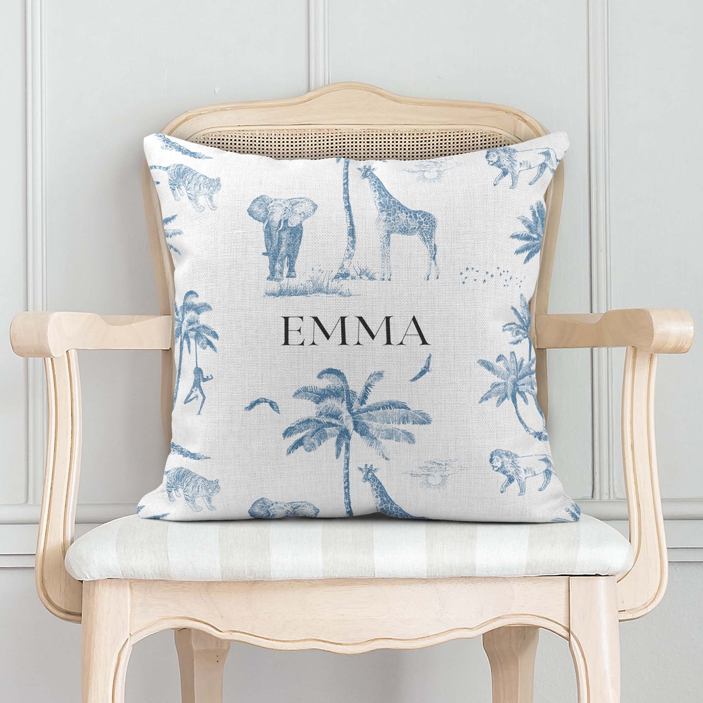 SAFARI TOILE DE JOUY PERSONALISED SCATTER CUSHION
