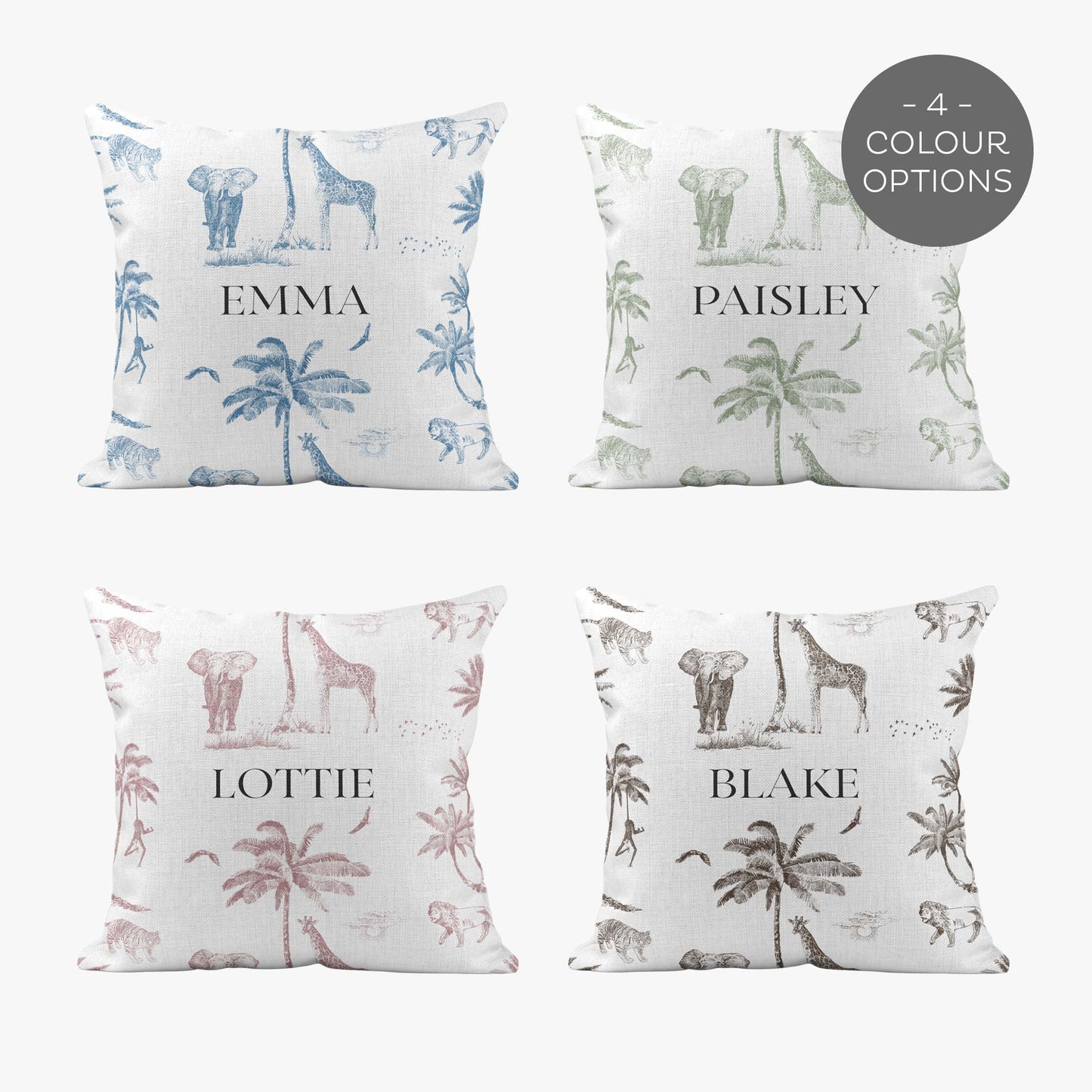 SAFARI TOILE DE JOUY PERSONALISED SCATTER CUSHION