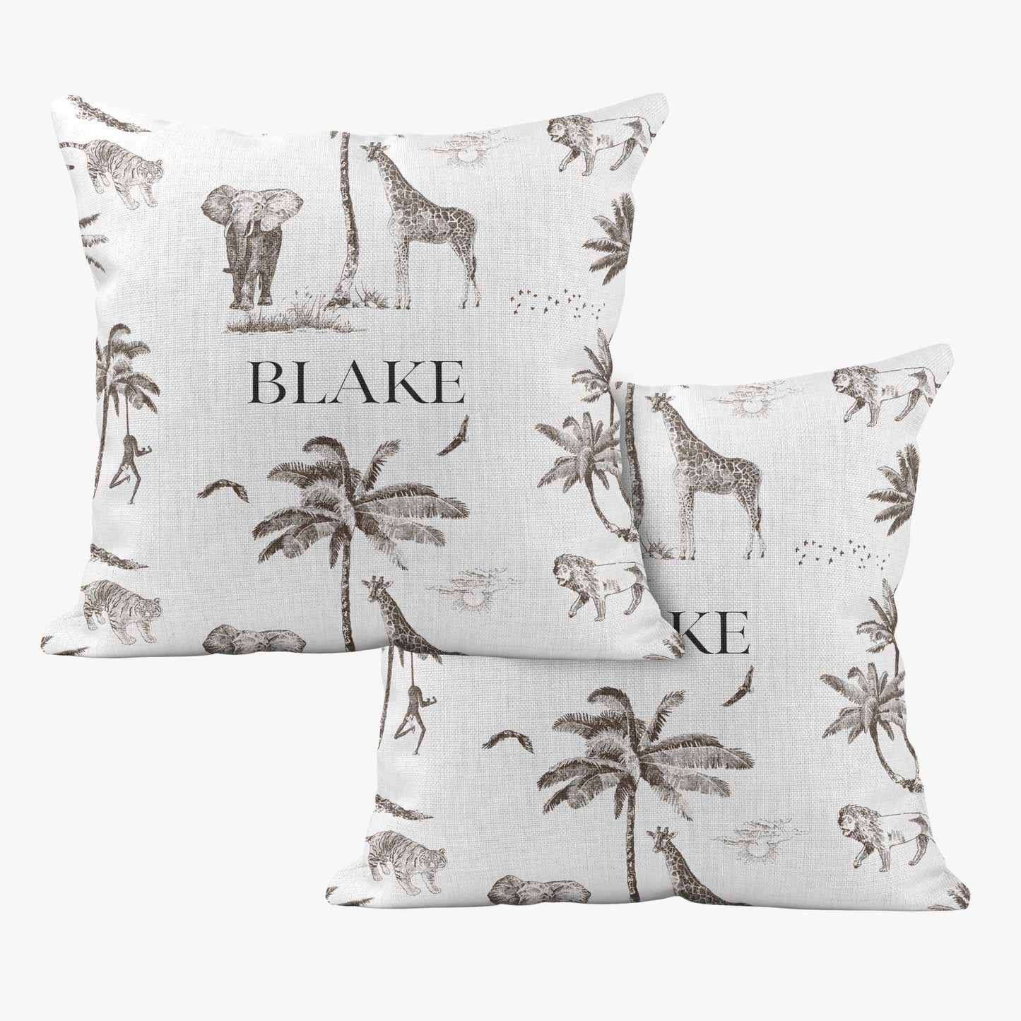 SAFARI TOILE DE JOUY PERSONALISED SCATTER CUSHION