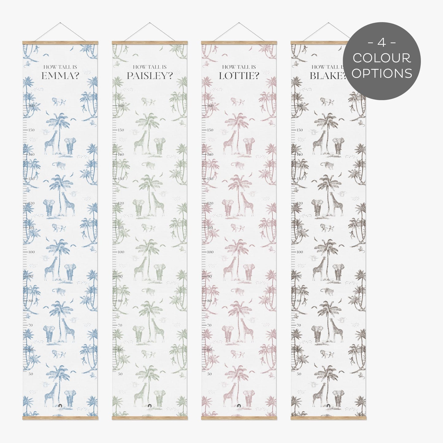 SAFARI TOILE DE JOUY PERSONALISED HEIGHT CHART