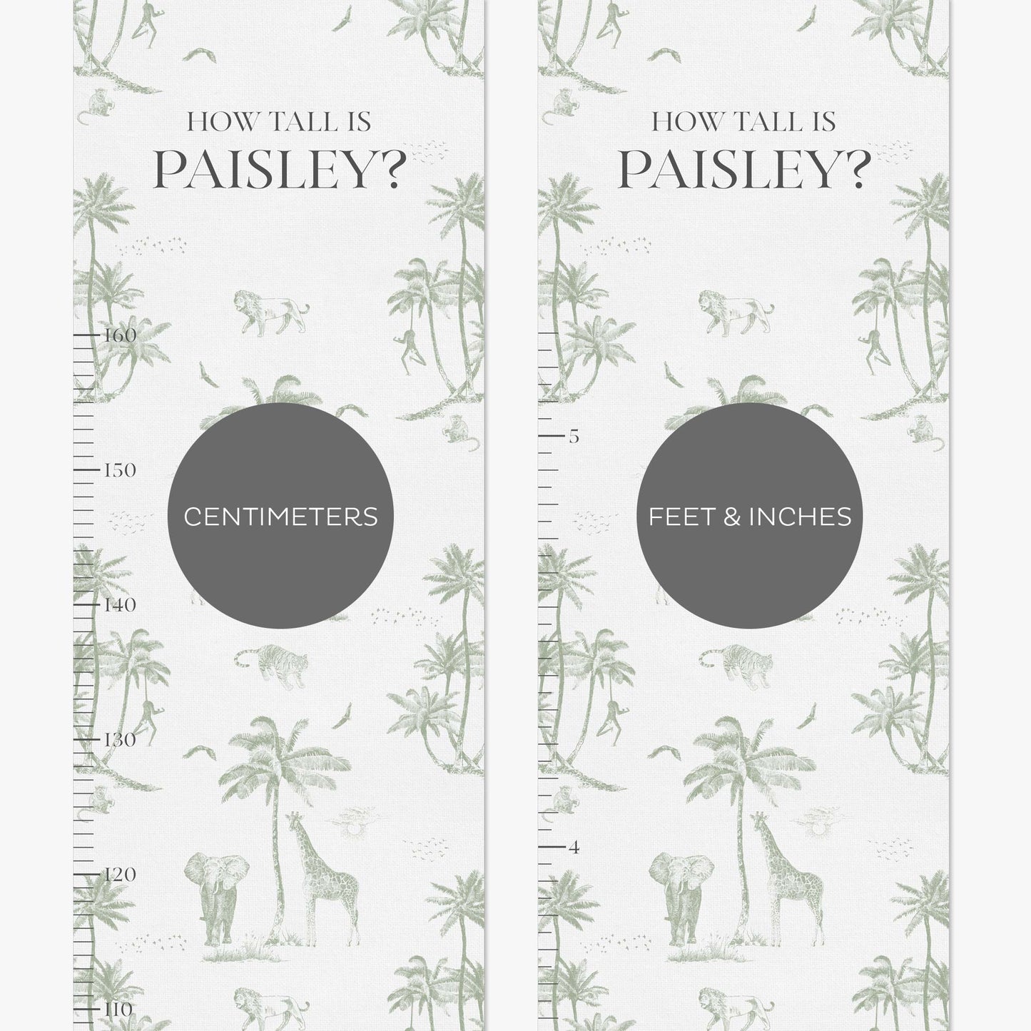 SAFARI TOILE DE JOUY PERSONALISED HEIGHT CHART