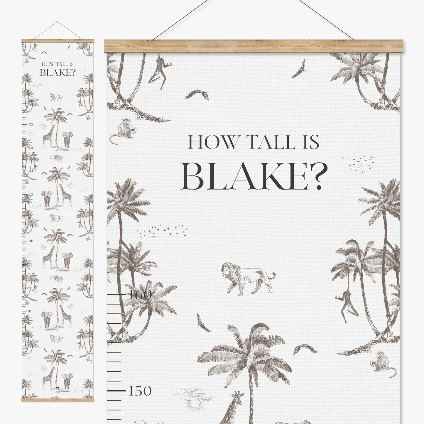 SAFARI TOILE DE JOUY PERSONALISED HEIGHT CHART