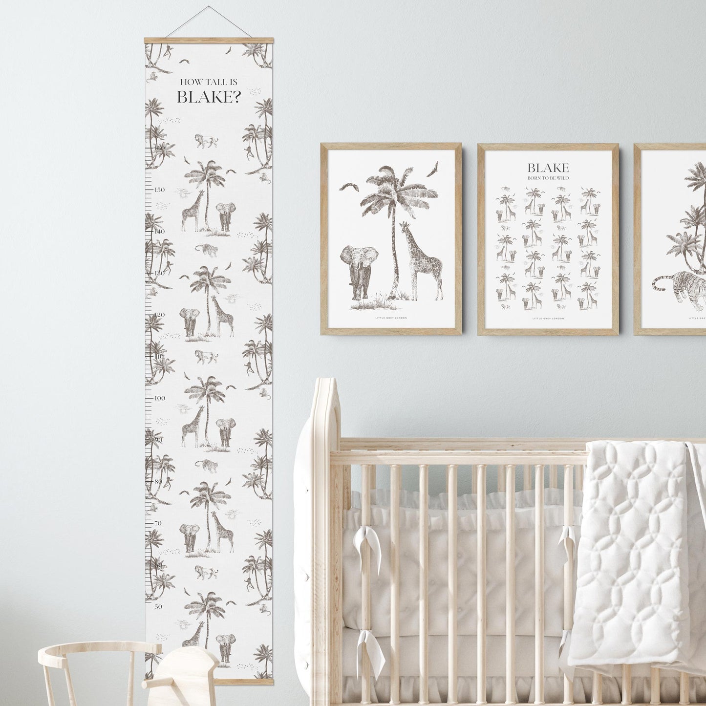 SAFARI TOILE DE JOUY PERSONALISED HEIGHT CHART