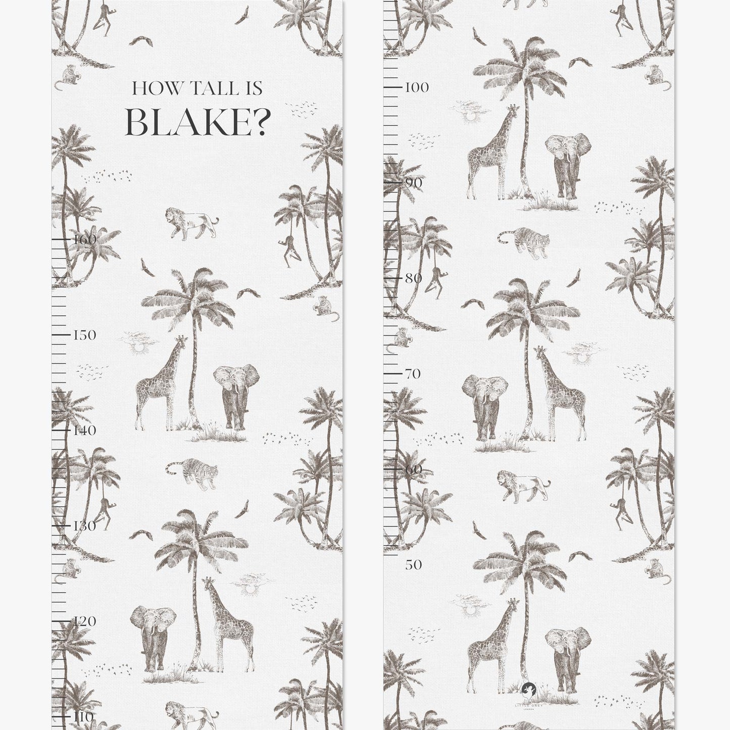 SAFARI TOILE DE JOUY PERSONALISED HEIGHT CHART