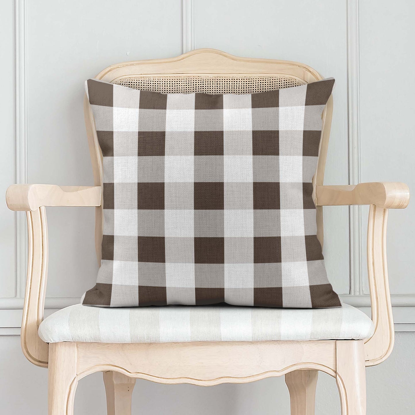 SAFARI TOILE DE JOUY LARGE CHECK GINGHAM SCATTER CUSHION