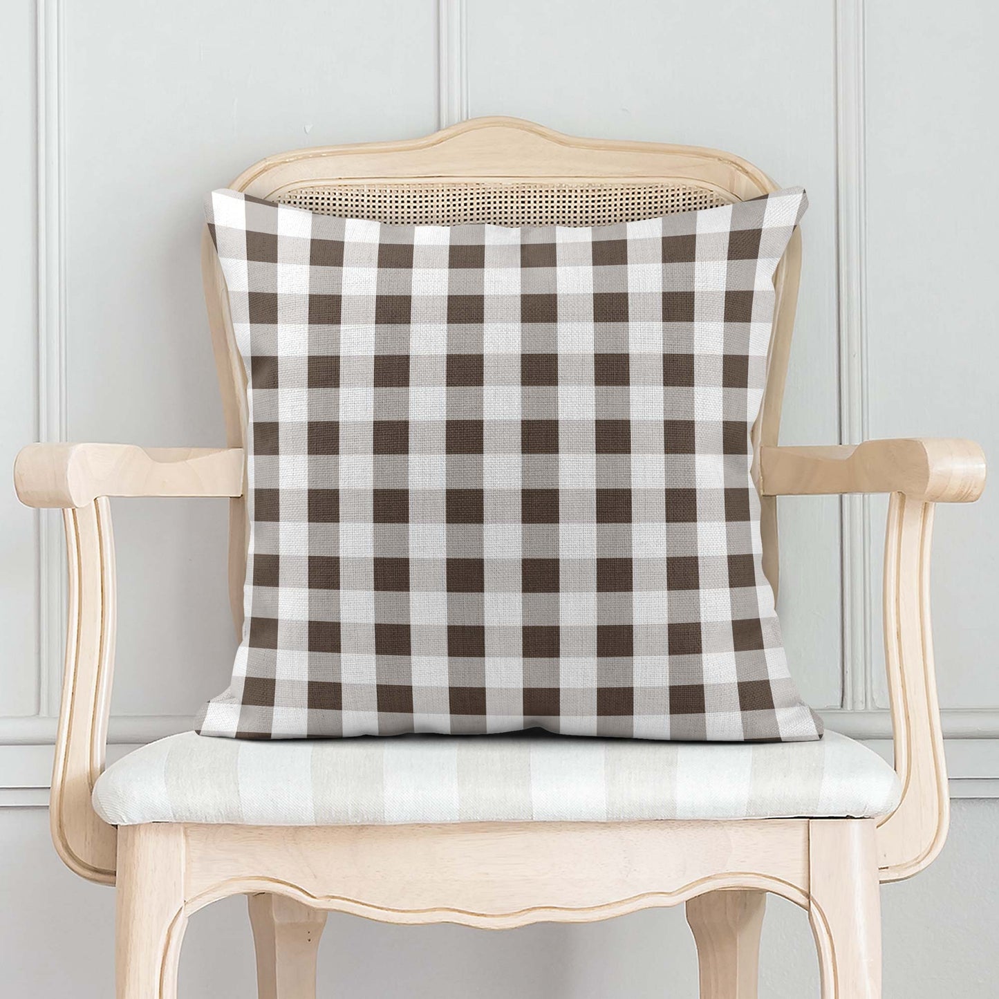 SAFARI TOILE DE JOUY MEDIUM CHECK GINGHAM SCATTER CUSHION