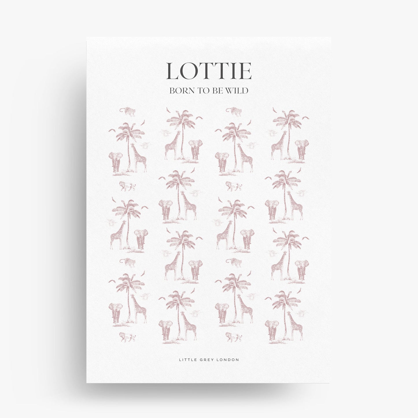 SAFARI TOILE DE JOUY PERSONALISED ART PRINT