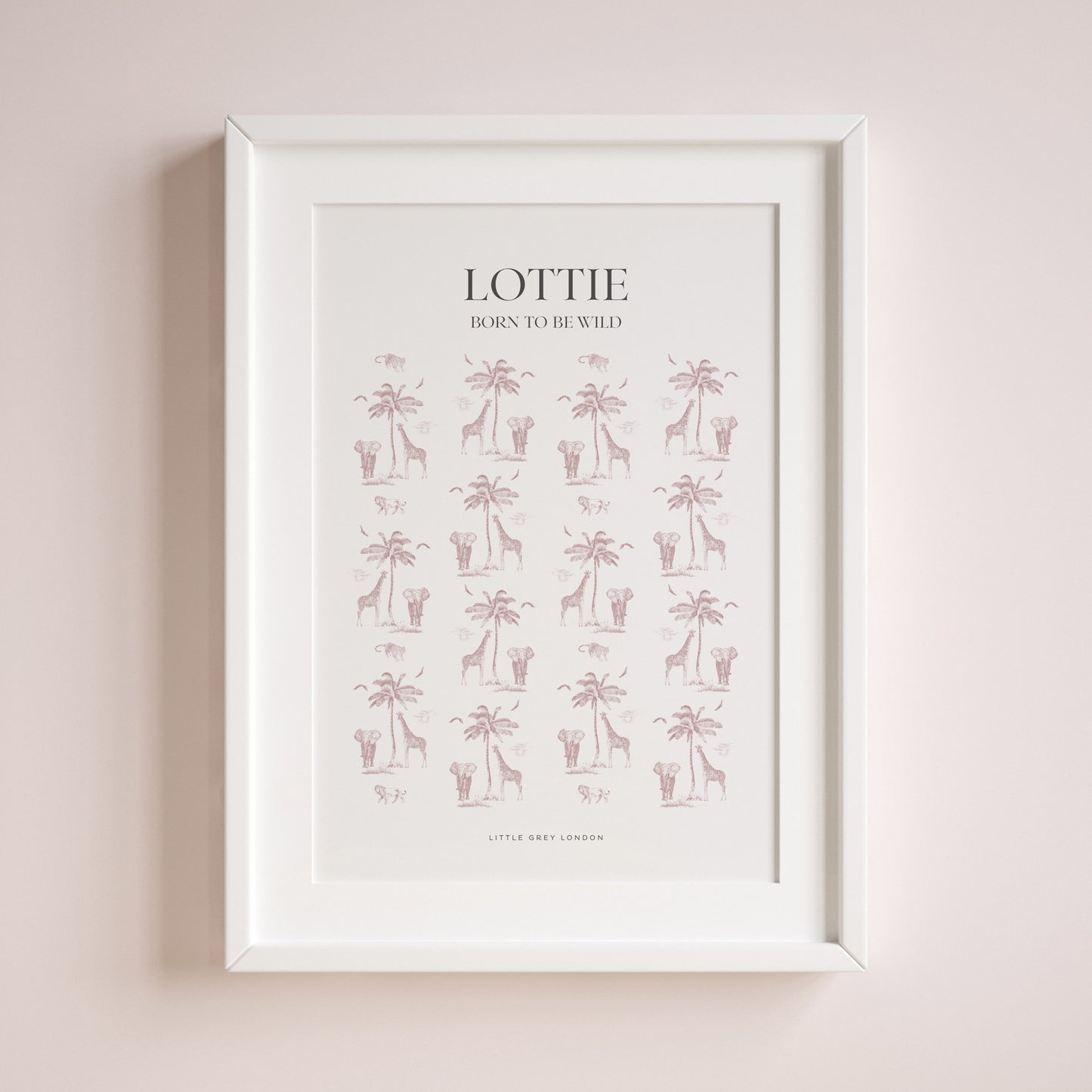 SAFARI TOILE DE JOUY PERSONALISED ART PRINT