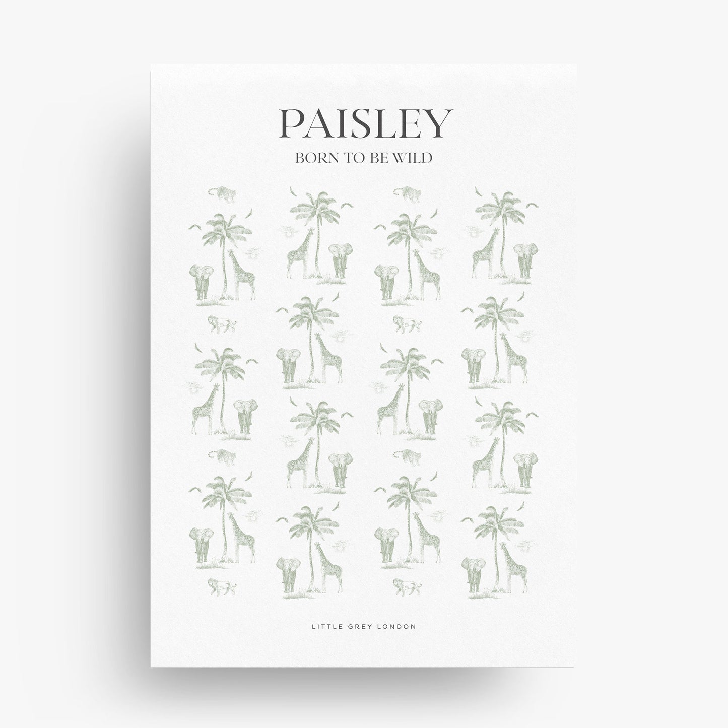 SAFARI TOILE DE JOUY PERSONALISED ART PRINT