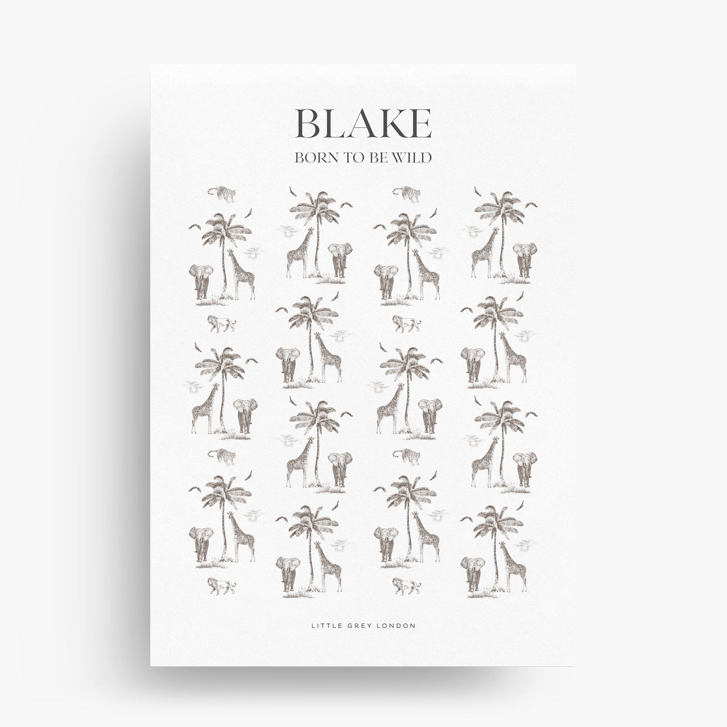 SAFARI TOILE DE JOUY PERSONALISED ART PRINT