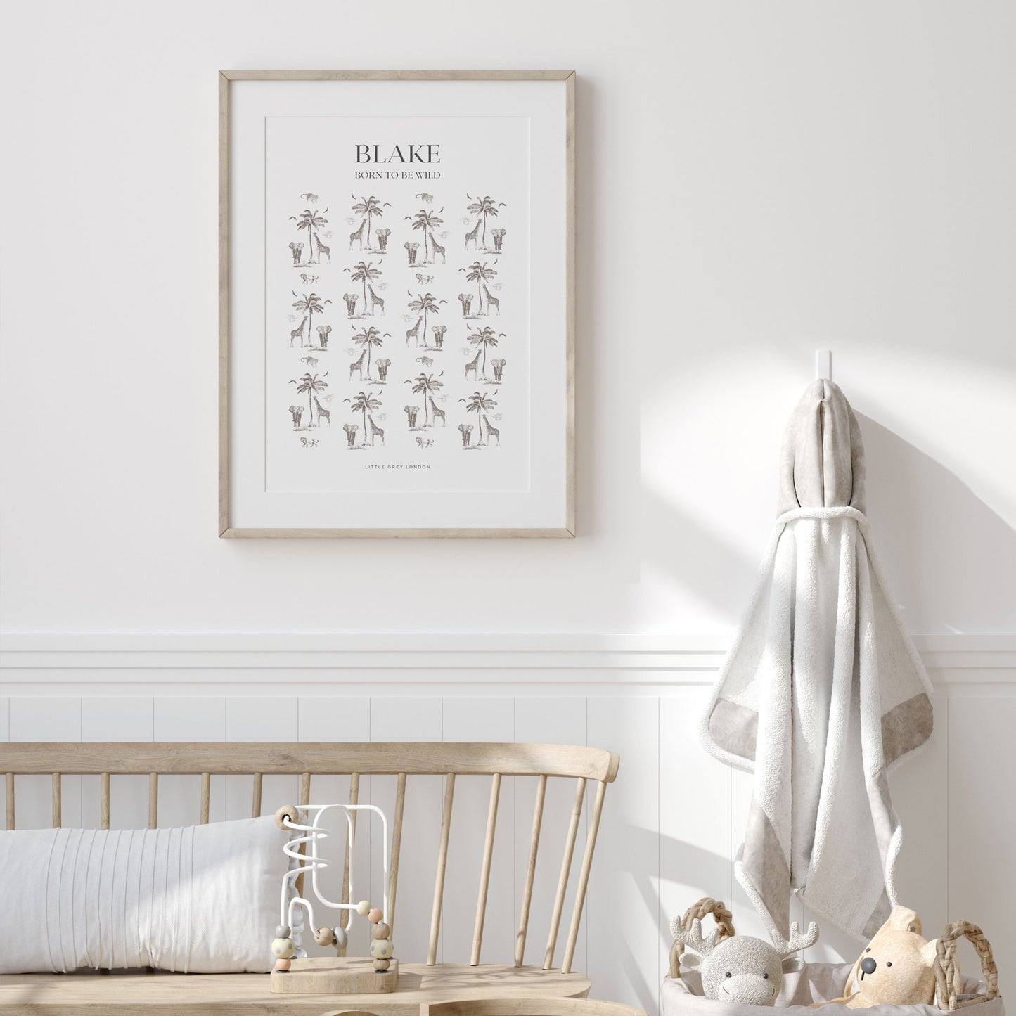 SAFARI TOILE DE JOUY PERSONALISED ART PRINT