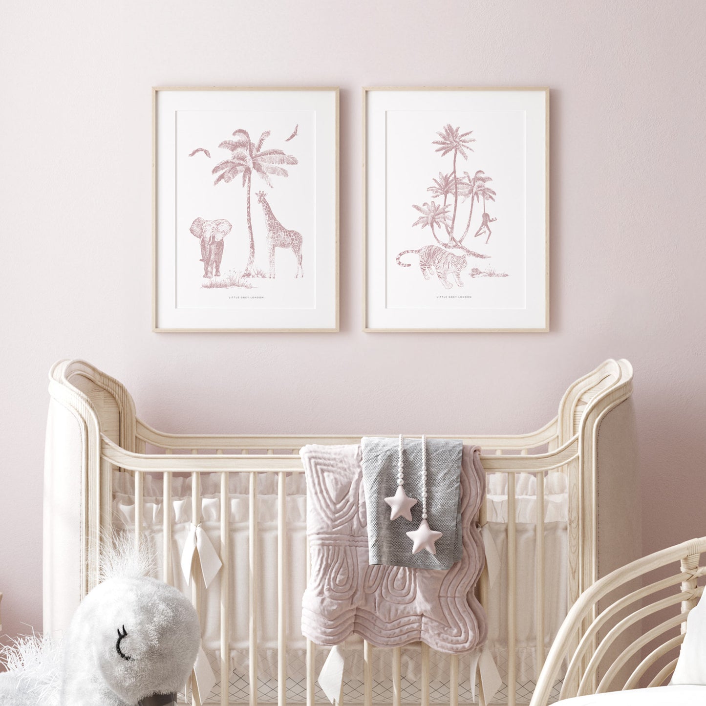 SAFARI TOILE DE JOUY SET OF TWO ART PRINTS