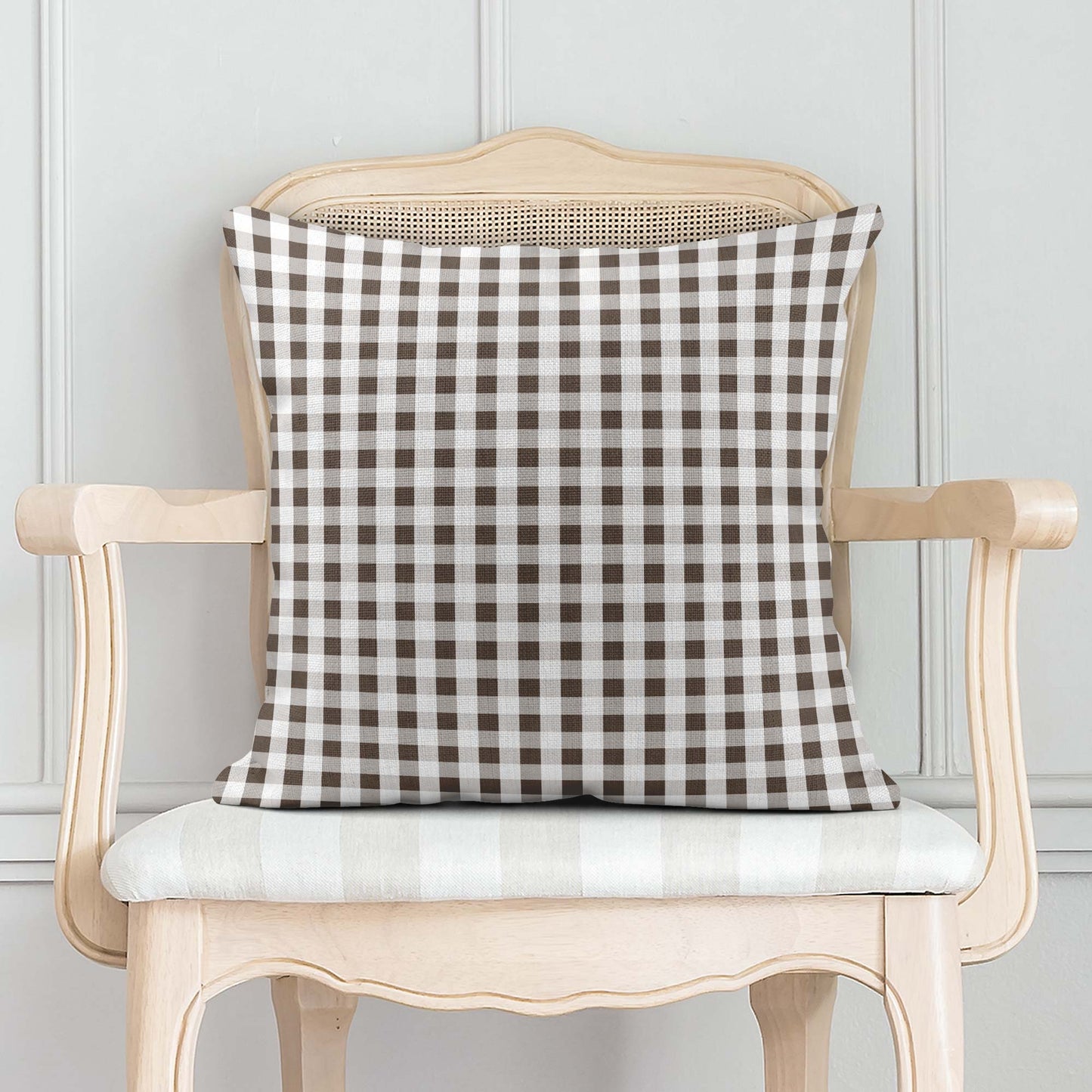 SAFARI TOILE DE JOUY SMALL CHECK GINGHAM SCATTER CUSHION
