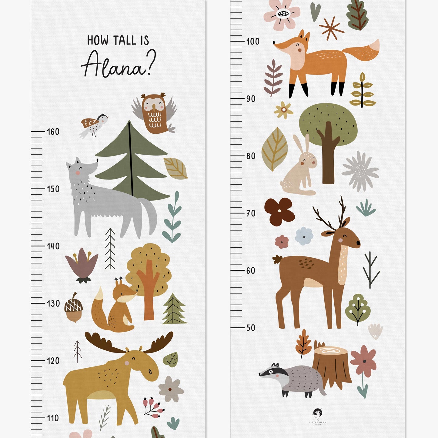 SCANDI FOREST PERSONALISED HEIGHT CHART