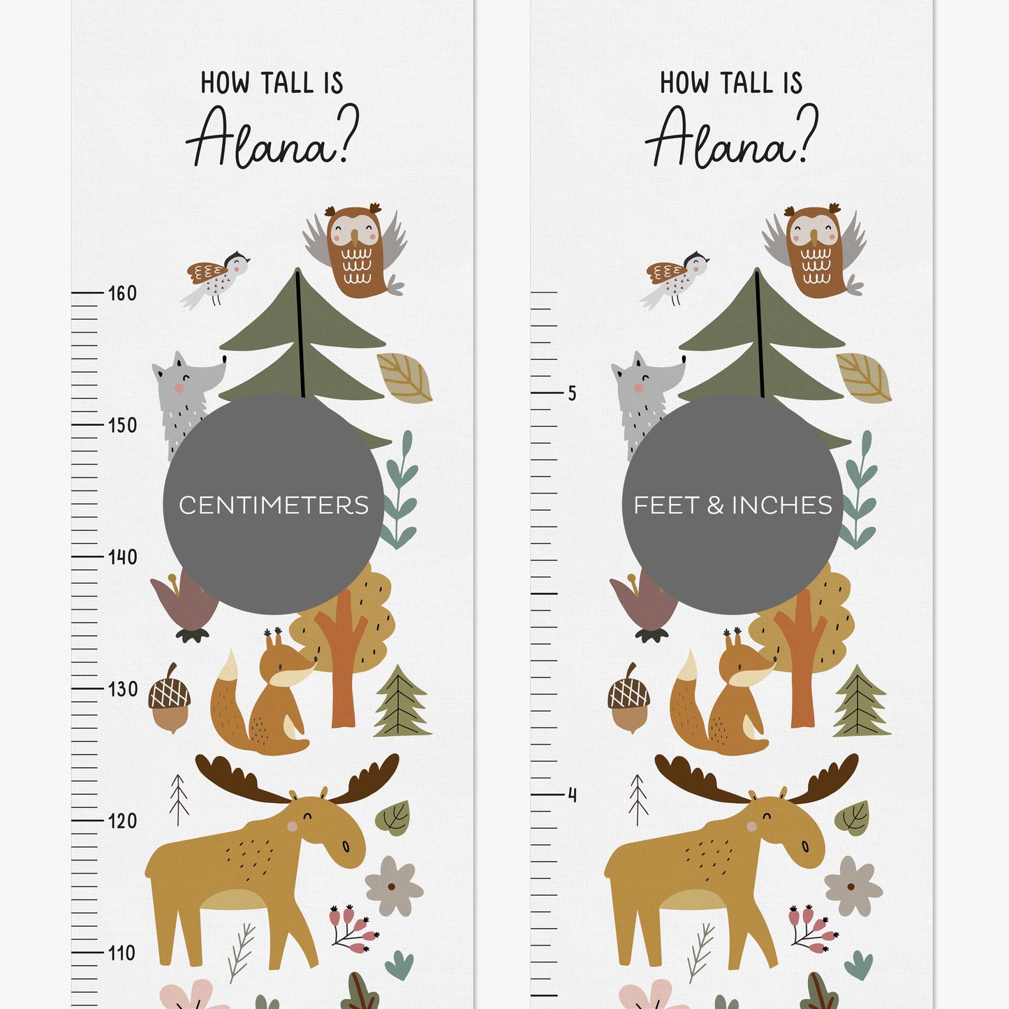 SCANDI FOREST PERSONALISED HEIGHT CHART